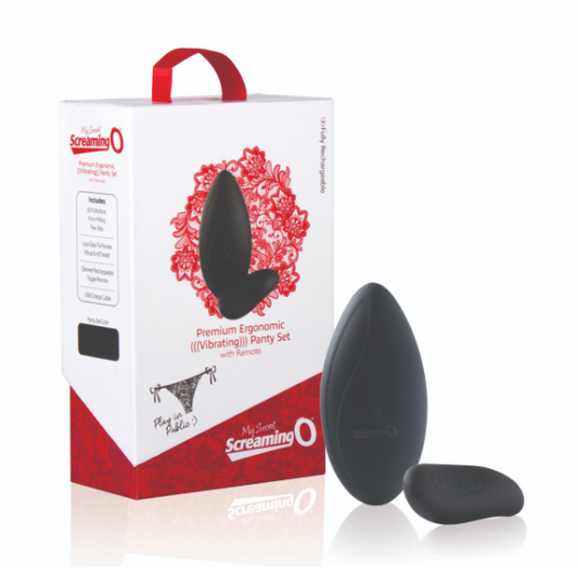 Premium Ergonomic Vibrating Panty Set Black