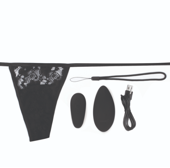 Premium Ergonomic Vibrating Panty Set Black