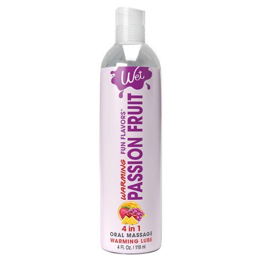 Wet Fun Flavors 4-in-1 Passion Fruit Warming Lubricant - 4oz / 118 ml