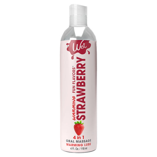 Wet Fun Flavors 4-in-1 Strawberry Warming Lubricant - 4 oz / 118 ml