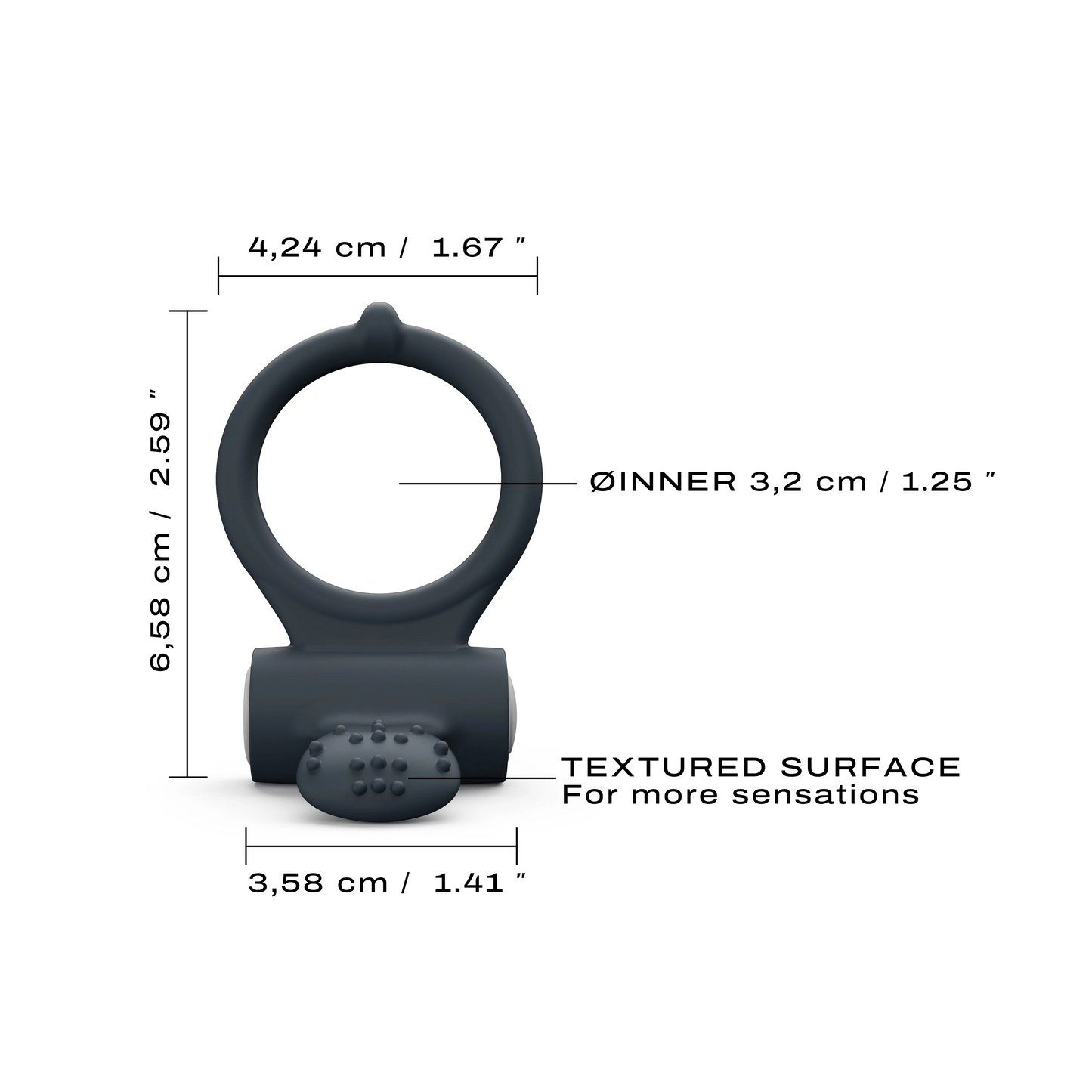Dorcel Power Clit Cock Ring - Black