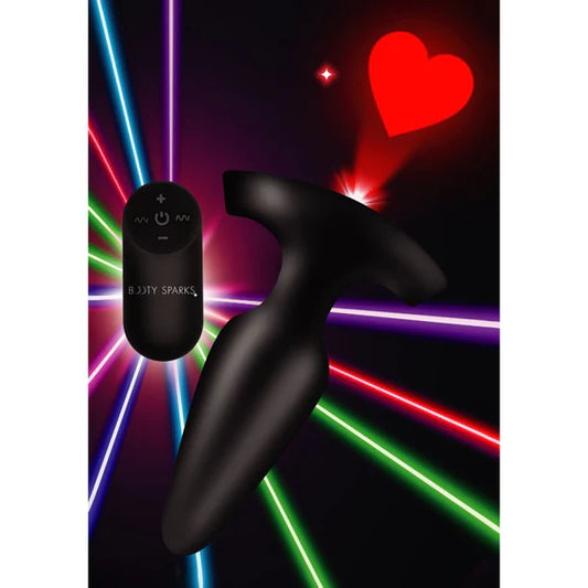 Laser Heart Medium Anal Plug with Remote Control