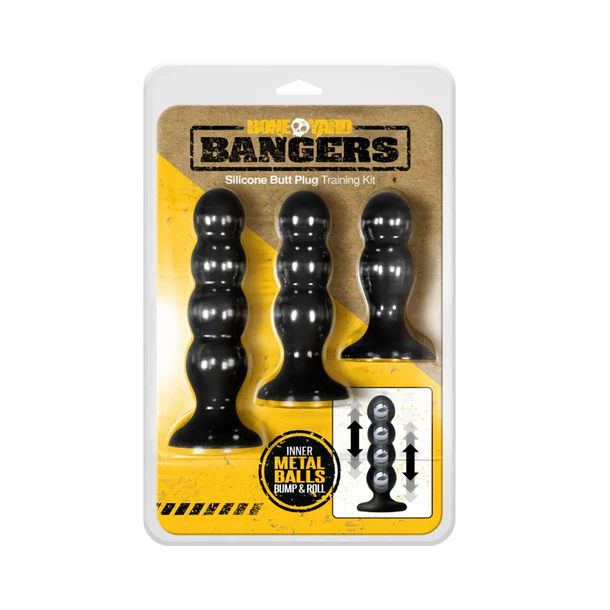 BoneYard Bangers Silicone Butt Plug 3-Piece Weighted Training Kit
