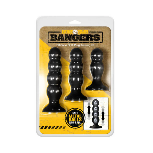 BoneYard Bangers Silicone Butt Plug 3-Piece Weighted Training Kit