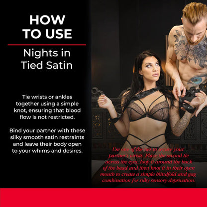 SEI MIO Nights in Tied Satin 2 x Silky Sash Restraints