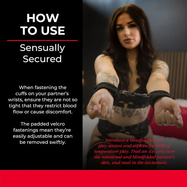 SEI MIO Sensually Secured Padded Wrist Restraints