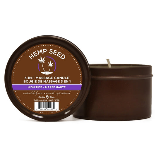 Earthly Body 3 in 1 Round Tin Massage Candle High Tide 6.8 oz