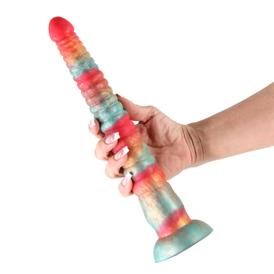 Colours Stacked Dildo 12" - Red/Gold
