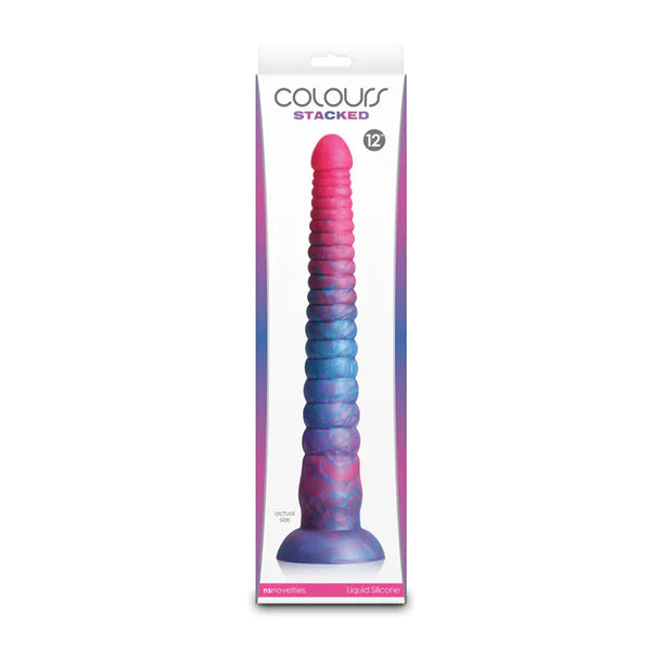 Colours Stacked Dildo 12" - Pink/Blue