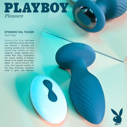 Playboy Spinning Tail Teaser Vibrating Butt Plug