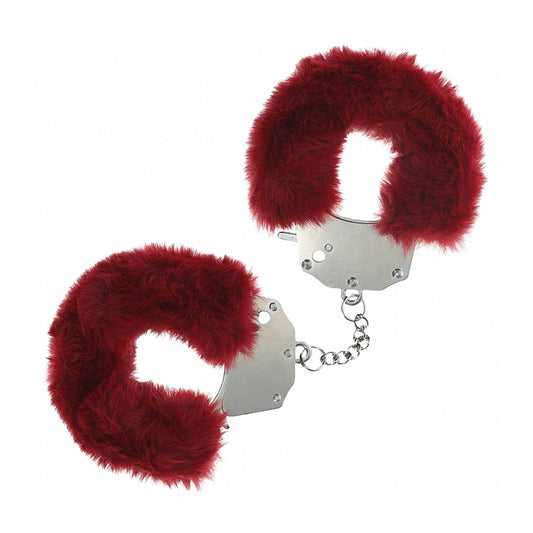 Shots Heavy-Duty Fluffy Cuffs Burgundy