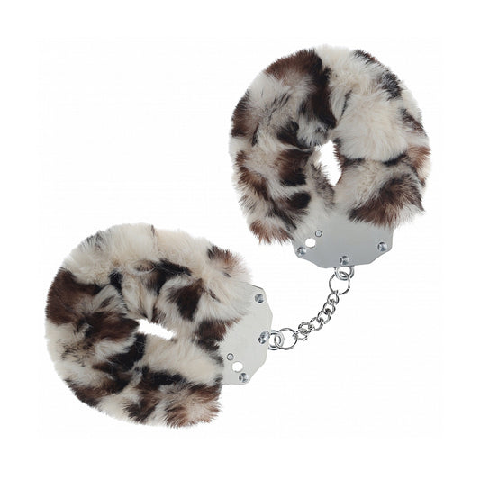 Shots Heavy-Duty Fluffy Cuffs Snow Leopard