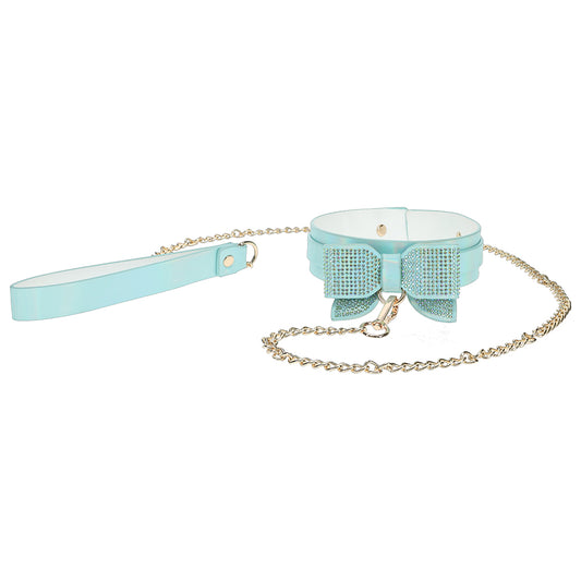 Shots Paris Collection Collar w/ Leash Blue