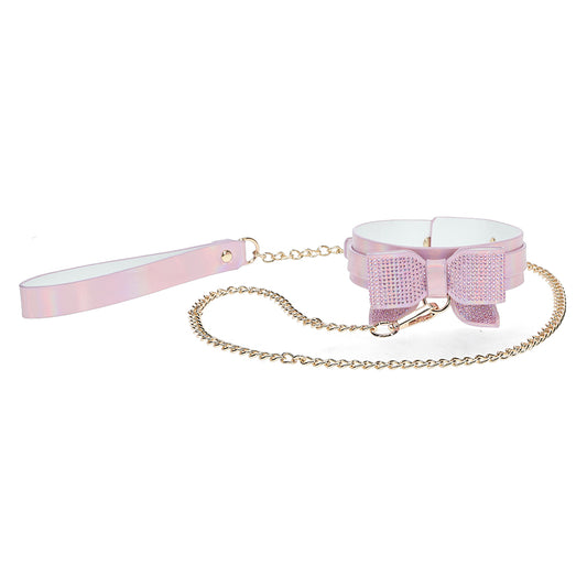 Shots Paris Collection Collar w/ Leash Pink