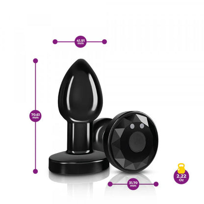 Cheeky Charms R/C Vibrating Metal Plug - Black (Small)