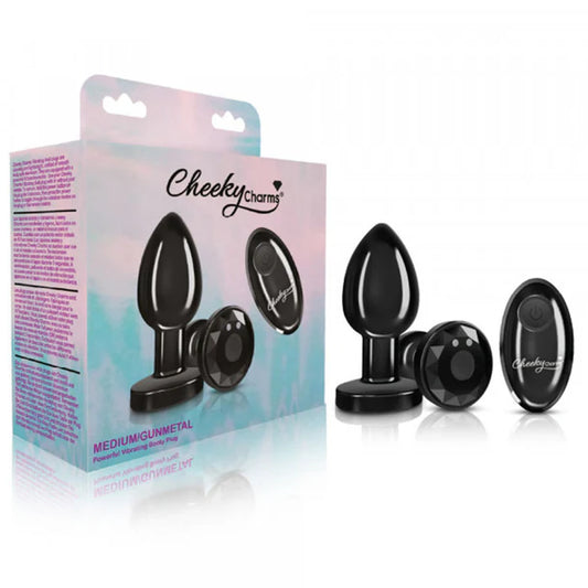 Cheeky Charms R/C Vibrating Metal Plug - Gunmetal - Medium