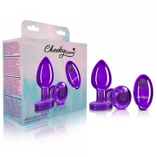Cheeky Charms R/C Vibrating Metal Plug - Purple-Medium