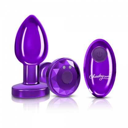 Cheeky Charms R/C Vibrating Metal Plug - Purple-Medium