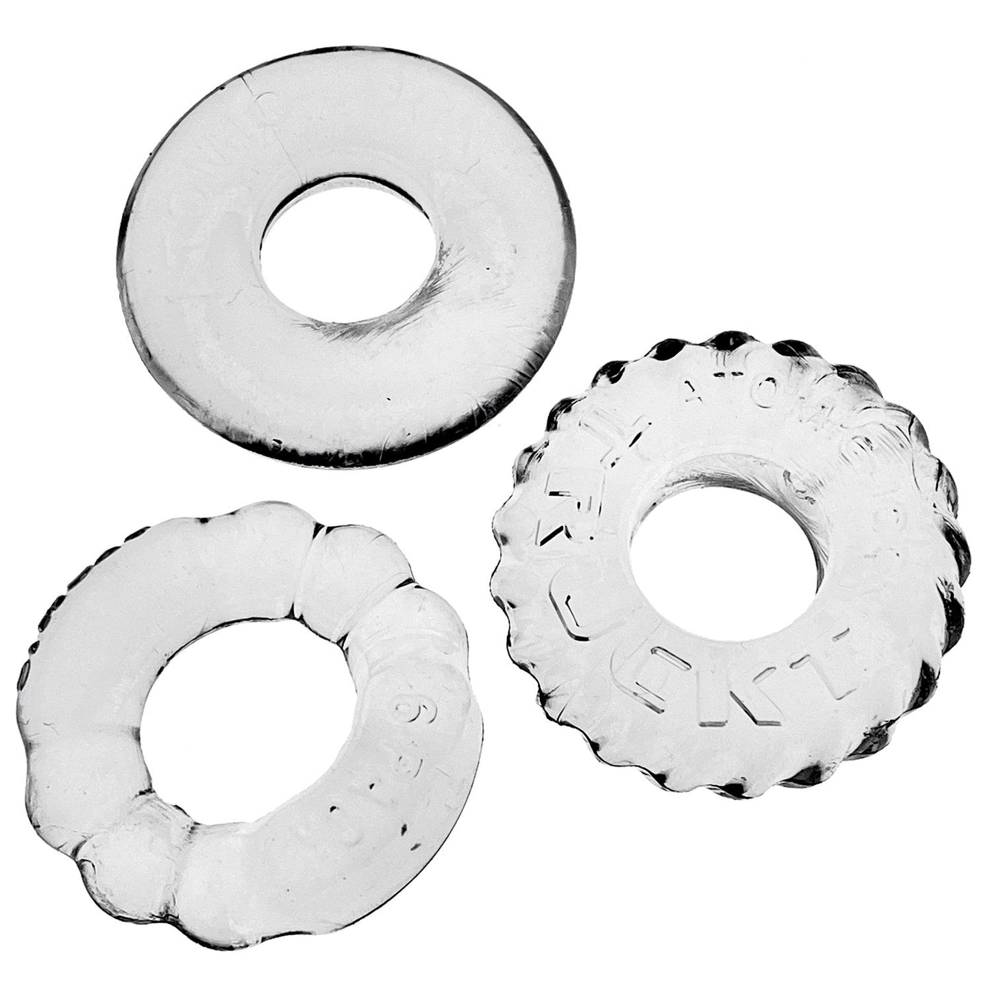 Oxballs Bonemaker Cock Ring Kit 3-Pack - CLEAR
