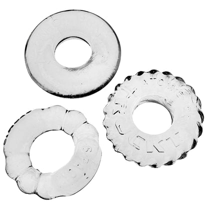 Oxballs Bonemaker Cock Ring Kit 3-Pack - CLEAR