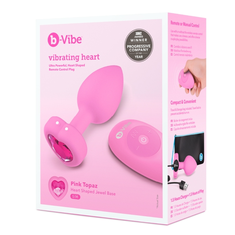 b-Vibe Vibrating Heart Remote Control Plug - S/M