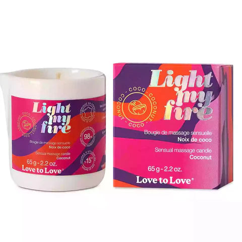 Love to Love Light My Fire Massage Candle – Coconut 65g / 2.2oz