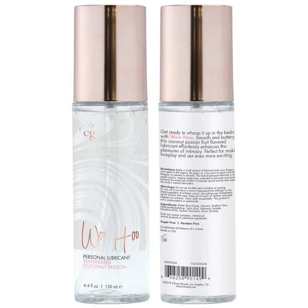 CG WOO HOO Water based Personal Lubricant - Coconut Passion 4.4oz | 130mL