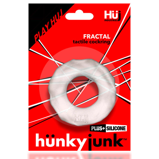 Hunkyjunk Fractal Tactile Cockring - Clear Ice