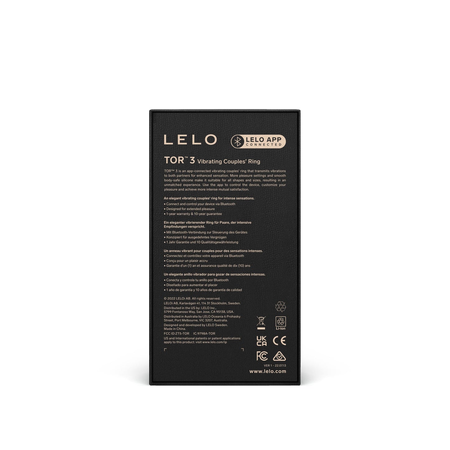 Lelo TOR 3 Vibrating Couples Ring - Black