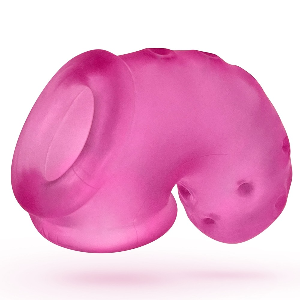 Oxballs Airlock Chastity Cage - Pink Ice