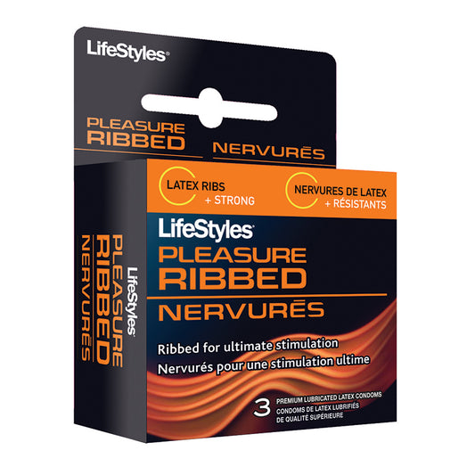 Lifestyles Pleasure Ribbed Condom 3 Pack