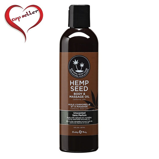 Earthly Body Hemp Seed Massage Oil Unscented 8 oz