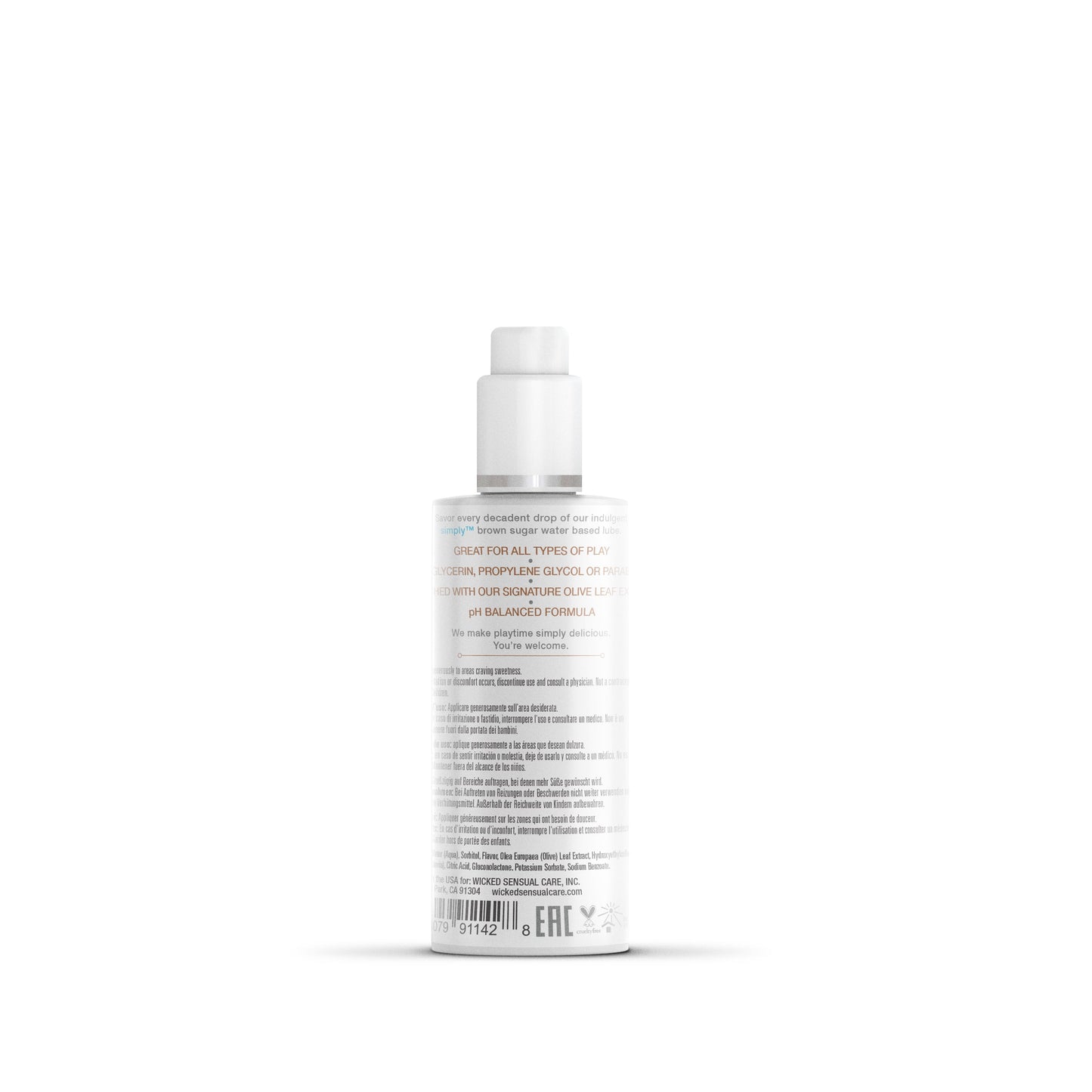 Wicked Simply Aqua Brown Sugar Flavored Water Based Lube  2.3 oz