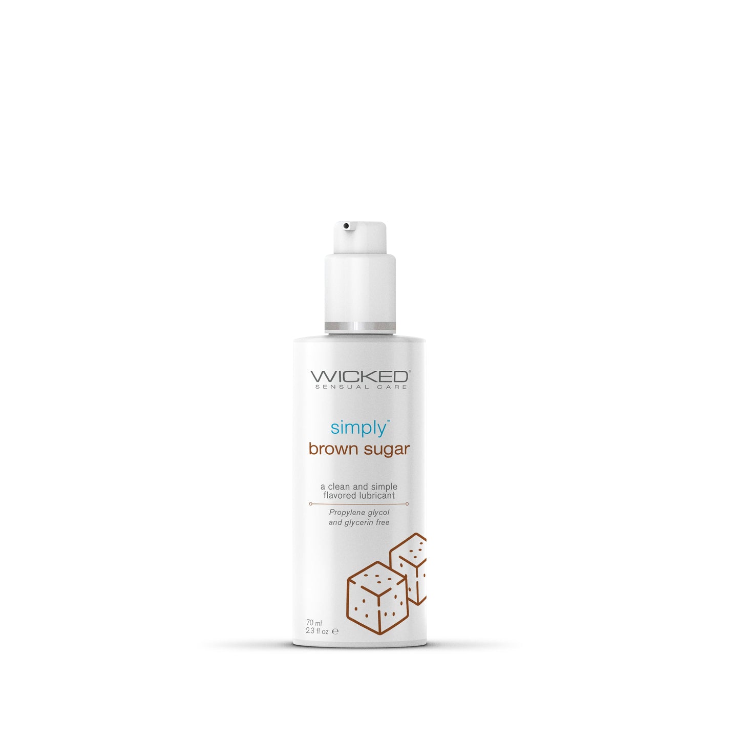 Wicked Simply Aqua Brown Sugar Flavored Water Based Lube  2.3 oz