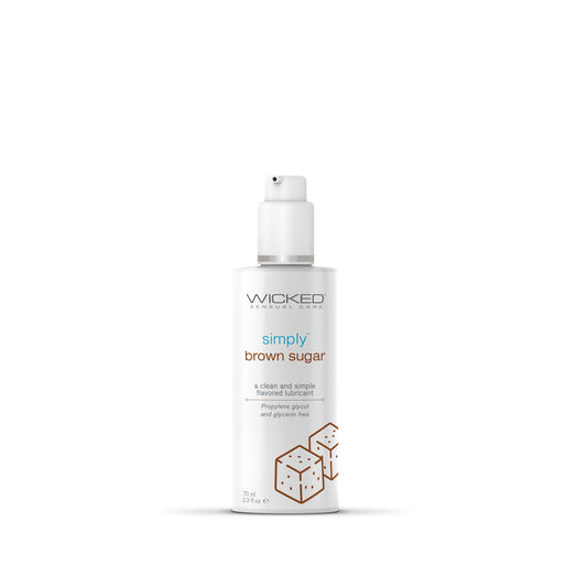 Wicked Simply Aqua Brown Sugar Flavored Water Based Lube  2.3 oz