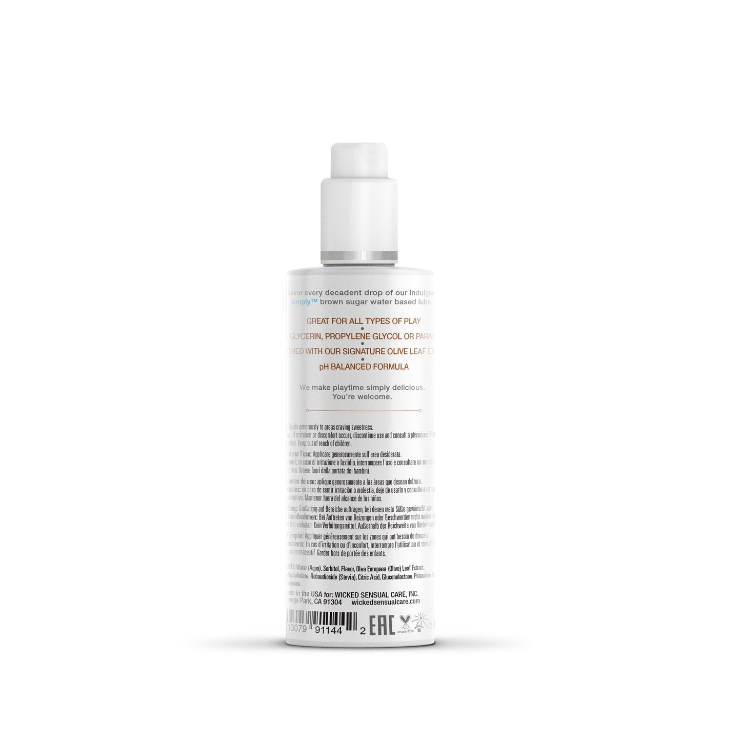 Wicked Simply Aqua Brown Sugar Flavored Water Based Lube 4 oz