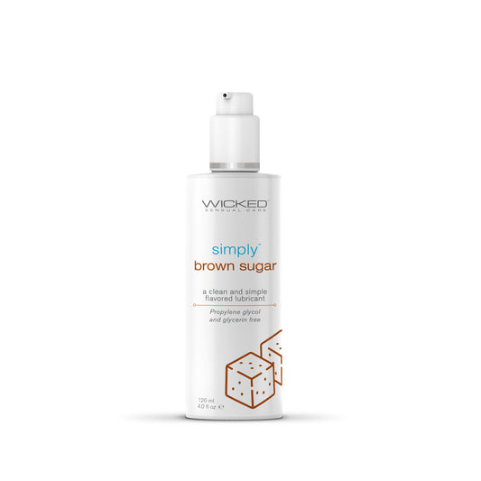 Wicked Simply Aqua Brown Sugar Flavored Water Based Lube 4 oz