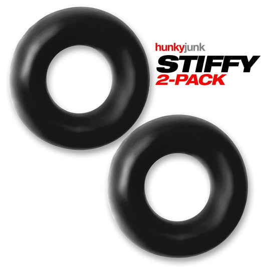 Hunkyjunk Stiffy Bulge Cock Ring Tar Ice 2 Pack