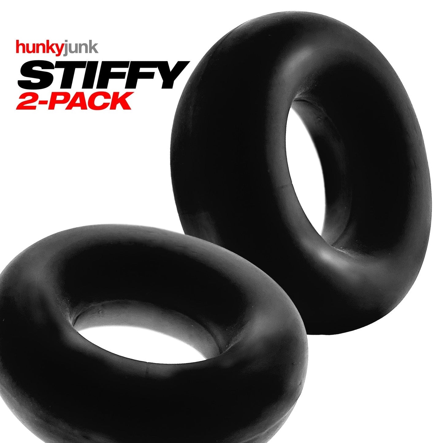 Hunkyjunk Stiffy Bulge Cock Ring Tar Ice 2 Pack