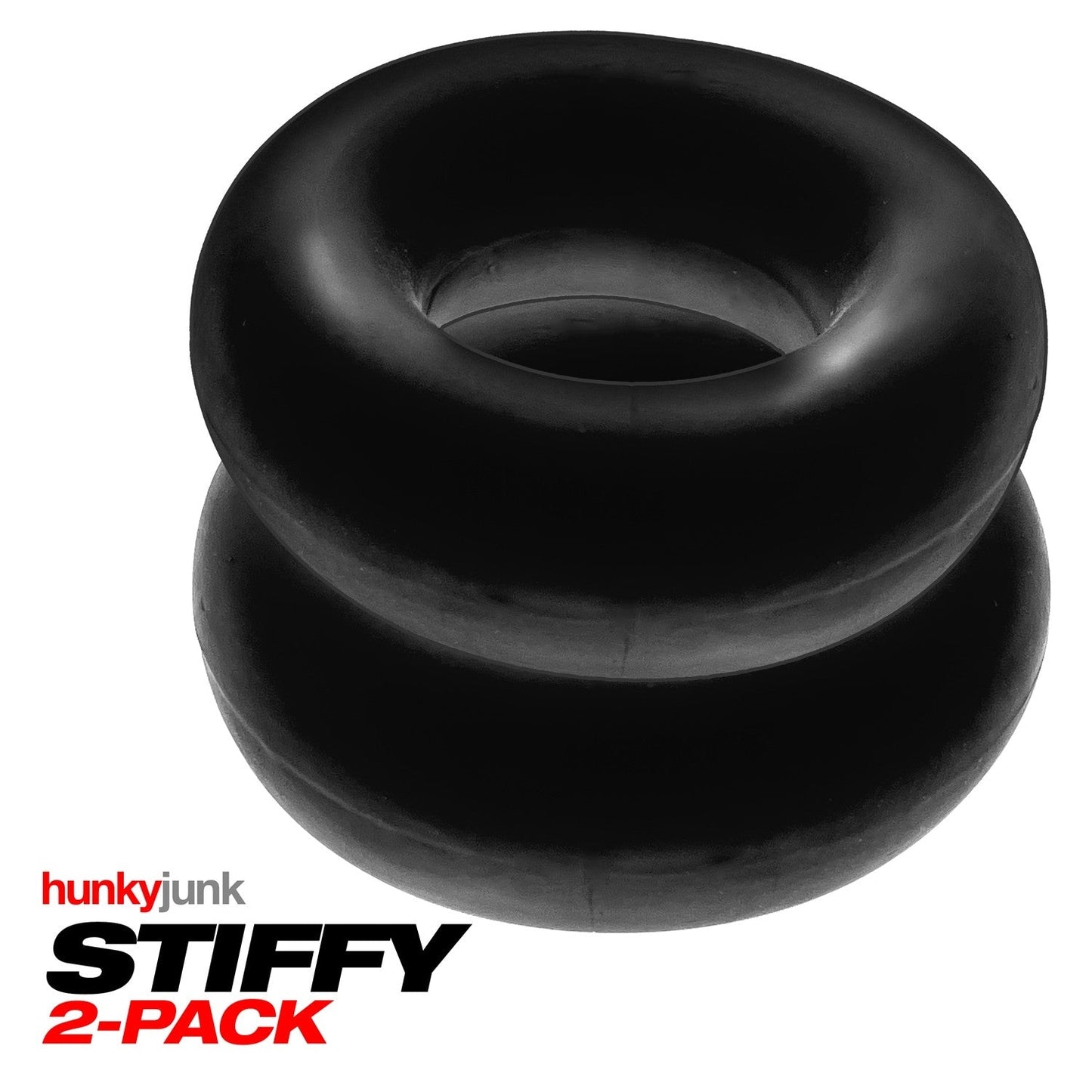 Hunkyjunk Stiffy Bulge Cock Ring Tar Ice 2 Pack