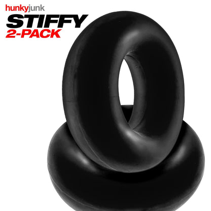 Hunkyjunk Stiffy Bulge Cock Ring Tar Ice 2 Pack