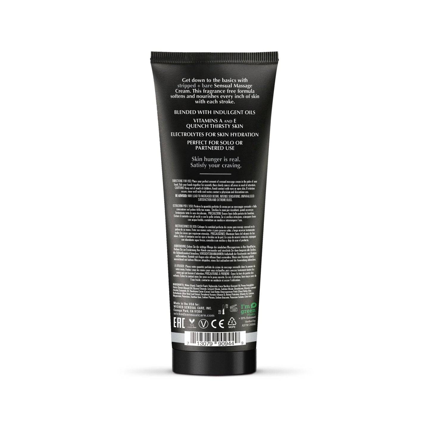 Wicked Stripped + Bare Massage Cream 4oz